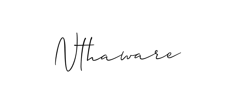 The best way (Allison_Script) to make a short signature is to pick only two or three words in your name. The name Nthaware include a total of six letters. For converting this name. Nthaware signature style 2 images and pictures png