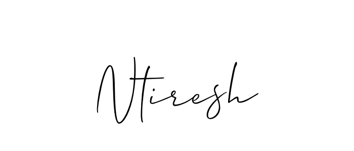 Allison_Script is a professional signature style that is perfect for those who want to add a touch of class to their signature. It is also a great choice for those who want to make their signature more unique. Get Ntiresh name to fancy signature for free. Ntiresh signature style 2 images and pictures png