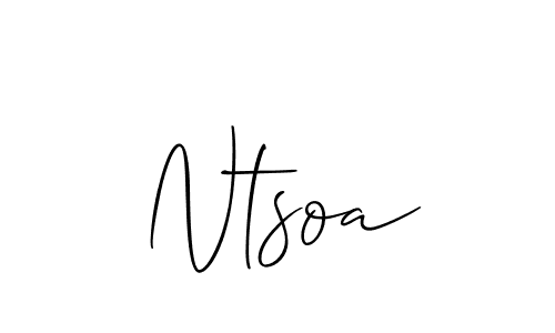 How to make Ntsoa signature? Allison_Script is a professional autograph style. Create handwritten signature for Ntsoa name. Ntsoa signature style 2 images and pictures png