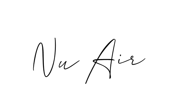 if you are searching for the best signature style for your name Nu Air. so please give up your signature search. here we have designed multiple signature styles  using Allison_Script. Nu Air signature style 2 images and pictures png