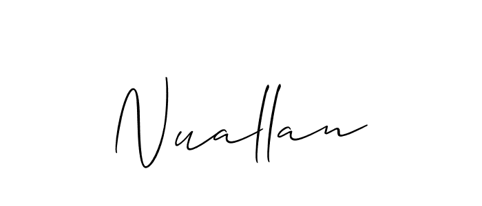Nuallan stylish signature style. Best Handwritten Sign (Allison_Script) for my name. Handwritten Signature Collection Ideas for my name Nuallan. Nuallan signature style 2 images and pictures png