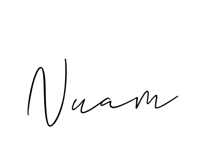 Similarly Allison_Script is the best handwritten signature design. Signature creator online .You can use it as an online autograph creator for name Nuam. Nuam signature style 2 images and pictures png