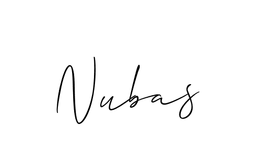 The best way (Allison_Script) to make a short signature is to pick only two or three words in your name. The name Nubas include a total of six letters. For converting this name. Nubas signature style 2 images and pictures png