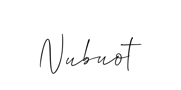 Allison_Script is a professional signature style that is perfect for those who want to add a touch of class to their signature. It is also a great choice for those who want to make their signature more unique. Get Nubuot name to fancy signature for free. Nubuot signature style 2 images and pictures png