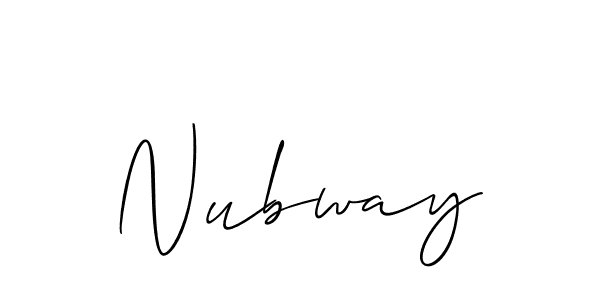 Use a signature maker to create a handwritten signature online. With this signature software, you can design (Allison_Script) your own signature for name Nubway. Nubway signature style 2 images and pictures png