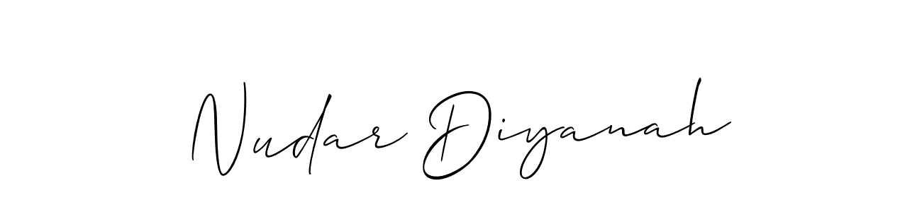 How to make Nudar Diyanah signature? Allison_Script is a professional autograph style. Create handwritten signature for Nudar Diyanah name. Nudar Diyanah signature style 2 images and pictures png