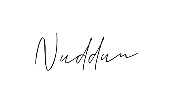 The best way (Allison_Script) to make a short signature is to pick only two or three words in your name. The name Nuddun include a total of six letters. For converting this name. Nuddun signature style 2 images and pictures png