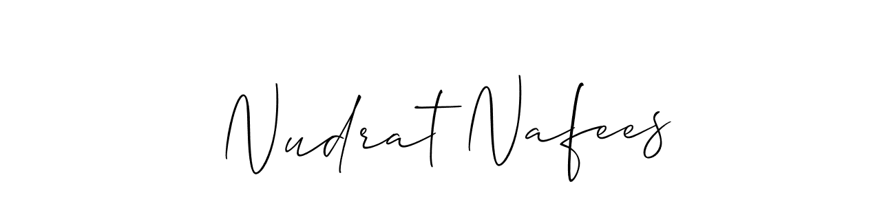 Create a beautiful signature design for name Nudrat Nafees. With this signature (Allison_Script) fonts, you can make a handwritten signature for free. Nudrat Nafees signature style 2 images and pictures png