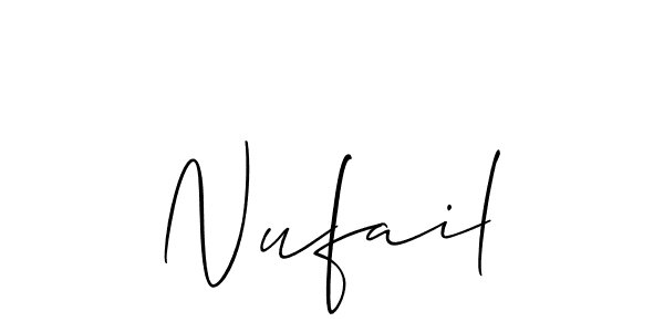 It looks lik you need a new signature style for name Nufail. Design unique handwritten (Allison_Script) signature with our free signature maker in just a few clicks. Nufail signature style 2 images and pictures png