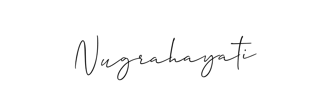 Design your own signature with our free online signature maker. With this signature software, you can create a handwritten (Allison_Script) signature for name Nugrahayati. Nugrahayati signature style 2 images and pictures png