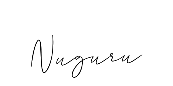 The best way (Allison_Script) to make a short signature is to pick only two or three words in your name. The name Nuguru include a total of six letters. For converting this name. Nuguru signature style 2 images and pictures png