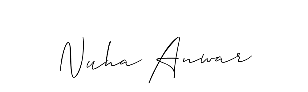 Nuha Anwar stylish signature style. Best Handwritten Sign (Allison_Script) for my name. Handwritten Signature Collection Ideas for my name Nuha Anwar. Nuha Anwar signature style 2 images and pictures png
