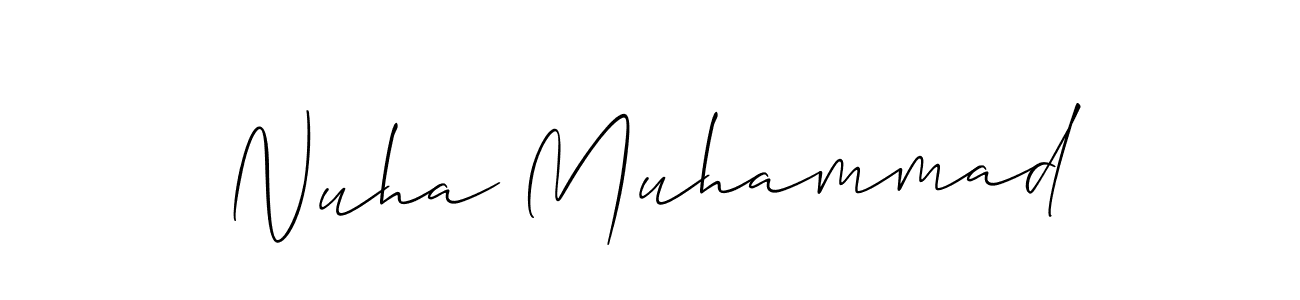It looks lik you need a new signature style for name Nuha Muhammad. Design unique handwritten (Allison_Script) signature with our free signature maker in just a few clicks. Nuha Muhammad signature style 2 images and pictures png