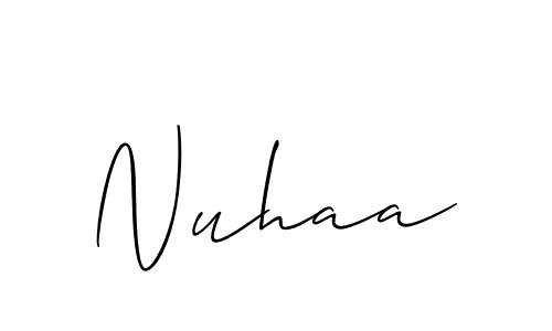 Similarly Allison_Script is the best handwritten signature design. Signature creator online .You can use it as an online autograph creator for name Nuhaa. Nuhaa signature style 2 images and pictures png