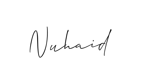 Design your own signature with our free online signature maker. With this signature software, you can create a handwritten (Allison_Script) signature for name Nuhaid. Nuhaid signature style 2 images and pictures png