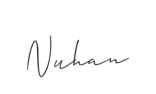 Create a beautiful signature design for name Nuhan. With this signature (Allison_Script) fonts, you can make a handwritten signature for free. Nuhan signature style 2 images and pictures png