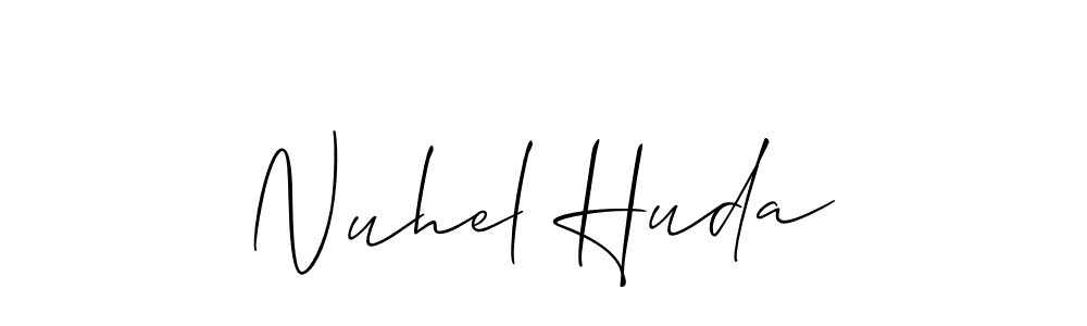 Nuhel Huda stylish signature style. Best Handwritten Sign (Allison_Script) for my name. Handwritten Signature Collection Ideas for my name Nuhel Huda. Nuhel Huda signature style 2 images and pictures png