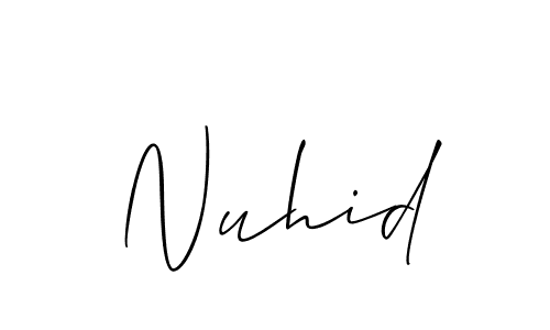 Make a beautiful signature design for name Nuhid. Use this online signature maker to create a handwritten signature for free. Nuhid signature style 2 images and pictures png