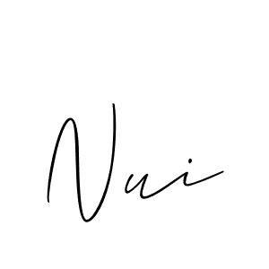 Allison_Script is a professional signature style that is perfect for those who want to add a touch of class to their signature. It is also a great choice for those who want to make their signature more unique. Get Nui name to fancy signature for free. Nui signature style 2 images and pictures png