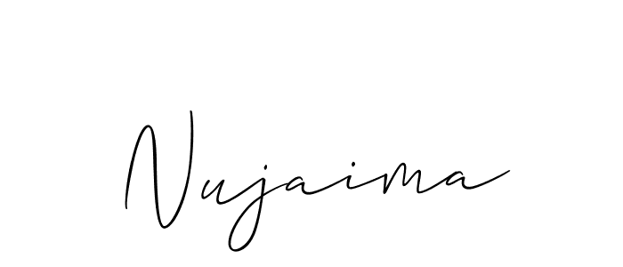 Allison_Script is a professional signature style that is perfect for those who want to add a touch of class to their signature. It is also a great choice for those who want to make their signature more unique. Get Nujaima name to fancy signature for free. Nujaima signature style 2 images and pictures png