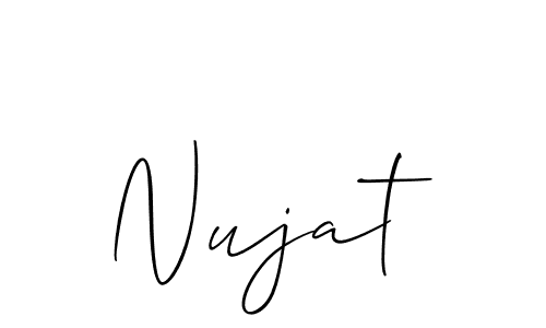 Create a beautiful signature design for name Nujat. With this signature (Allison_Script) fonts, you can make a handwritten signature for free. Nujat signature style 2 images and pictures png