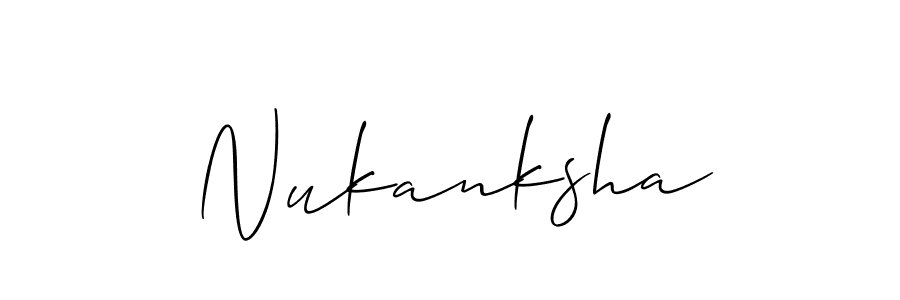 Use a signature maker to create a handwritten signature online. With this signature software, you can design (Allison_Script) your own signature for name Nukanksha. Nukanksha signature style 2 images and pictures png