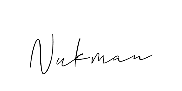 How to make Nukman name signature. Use Allison_Script style for creating short signs online. This is the latest handwritten sign. Nukman signature style 2 images and pictures png