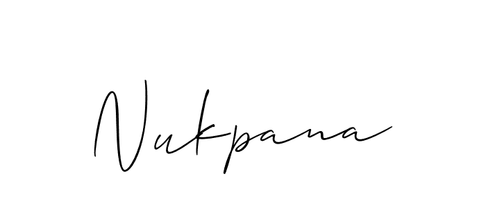 Create a beautiful signature design for name Nukpana. With this signature (Allison_Script) fonts, you can make a handwritten signature for free. Nukpana signature style 2 images and pictures png