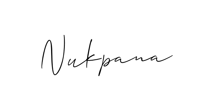 Make a beautiful signature design for name Nukpana. With this signature (Allison_Script) style, you can create a handwritten signature for free. Nukpana signature style 2 images and pictures png