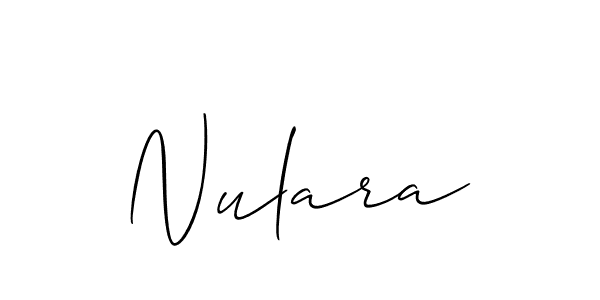 Make a beautiful signature design for name Nulara. With this signature (Allison_Script) style, you can create a handwritten signature for free. Nulara signature style 2 images and pictures png