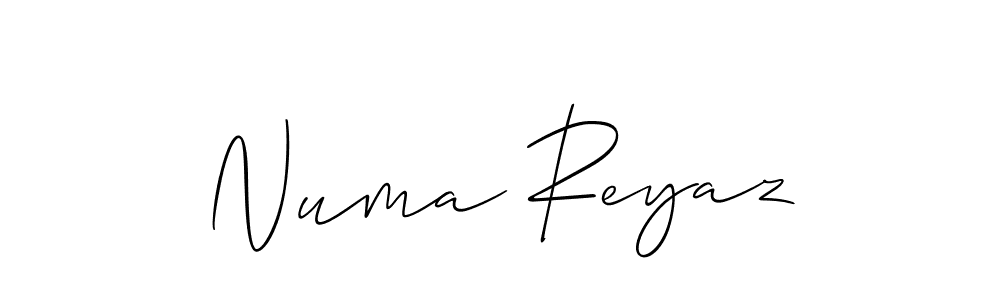 The best way (Allison_Script) to make a short signature is to pick only two or three words in your name. The name Numa Reyaz include a total of six letters. For converting this name. Numa Reyaz signature style 2 images and pictures png