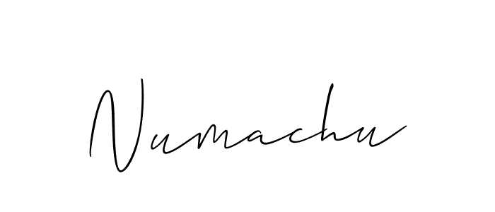 The best way (Allison_Script) to make a short signature is to pick only two or three words in your name. The name Numachu include a total of six letters. For converting this name. Numachu signature style 2 images and pictures png