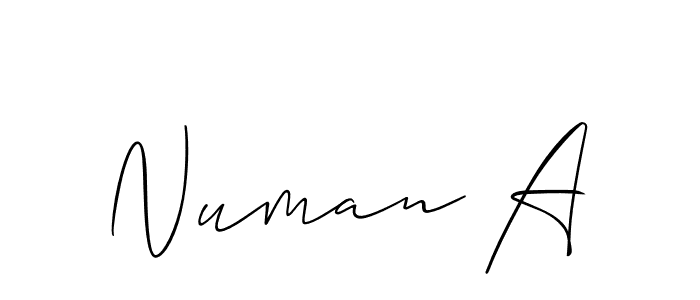How to Draw Numan A signature style? Allison_Script is a latest design signature styles for name Numan A. Numan A signature style 2 images and pictures png