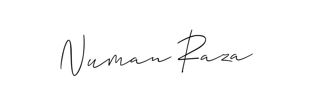 Make a beautiful signature design for name Numan Raza. With this signature (Allison_Script) style, you can create a handwritten signature for free. Numan Raza signature style 2 images and pictures png