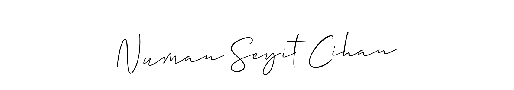 Create a beautiful signature design for name Numan Seyit Cihan. With this signature (Allison_Script) fonts, you can make a handwritten signature for free. Numan Seyit Cihan signature style 2 images and pictures png
