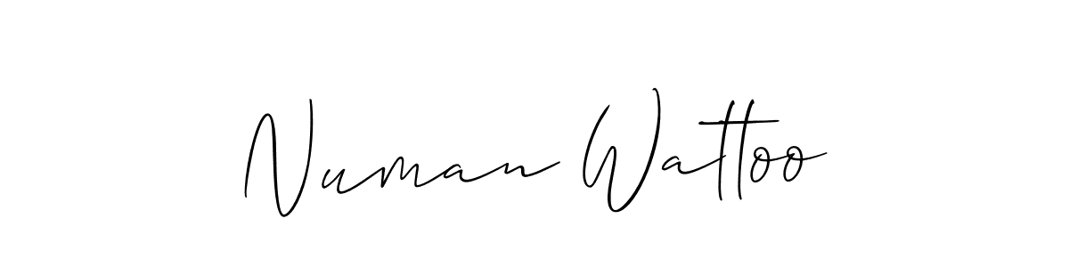 The best way (Allison_Script) to make a short signature is to pick only two or three words in your name. The name Numan Wattoo include a total of six letters. For converting this name. Numan Wattoo signature style 2 images and pictures png