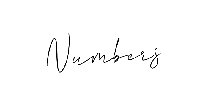 How to make Numbers signature? Allison_Script is a professional autograph style. Create handwritten signature for Numbers name. Numbers signature style 2 images and pictures png