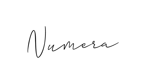 The best way (Allison_Script) to make a short signature is to pick only two or three words in your name. The name Numera include a total of six letters. For converting this name. Numera signature style 2 images and pictures png