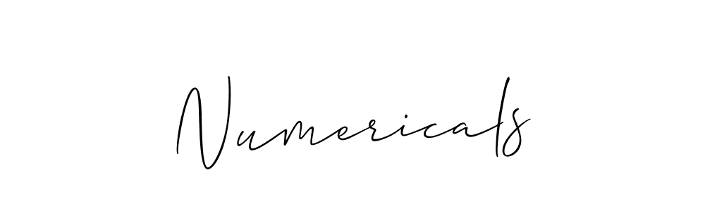 Allison_Script is a professional signature style that is perfect for those who want to add a touch of class to their signature. It is also a great choice for those who want to make their signature more unique. Get Numericals name to fancy signature for free. Numericals signature style 2 images and pictures png