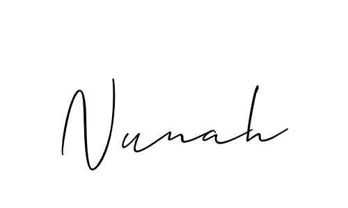 How to make Nunah name signature. Use Allison_Script style for creating short signs online. This is the latest handwritten sign. Nunah signature style 2 images and pictures png