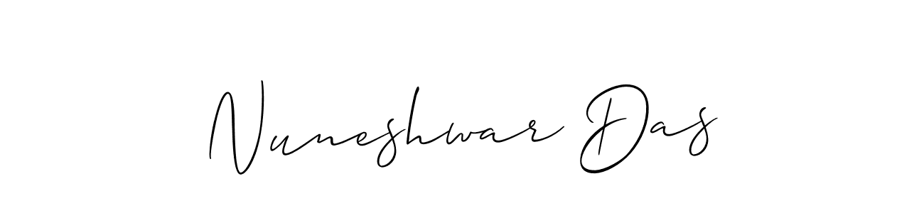 Also we have Nuneshwar Das name is the best signature style. Create professional handwritten signature collection using Allison_Script autograph style. Nuneshwar Das signature style 2 images and pictures png