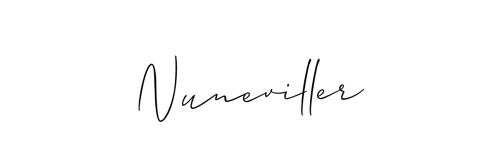 Also You can easily find your signature by using the search form. We will create Nuneviller name handwritten signature images for you free of cost using Allison_Script sign style. Nuneviller signature style 2 images and pictures png