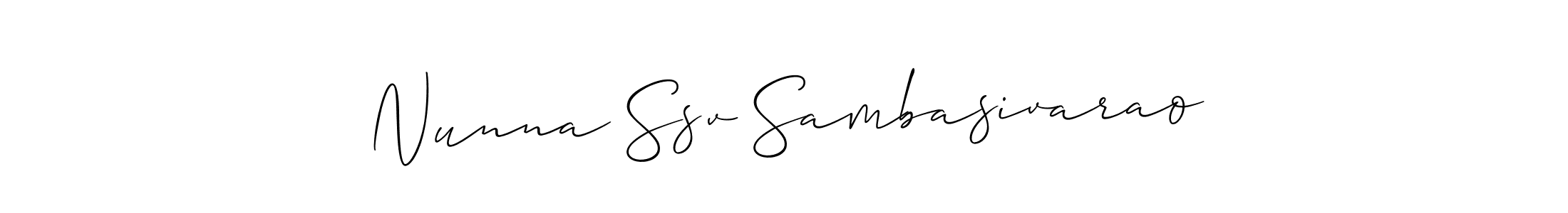 It looks lik you need a new signature style for name Nunna Ssv Sambasivarao. Design unique handwritten (Allison_Script) signature with our free signature maker in just a few clicks. Nunna Ssv Sambasivarao signature style 2 images and pictures png