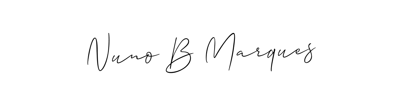 The best way (Allison_Script) to make a short signature is to pick only two or three words in your name. The name Nuno B Marques include a total of six letters. For converting this name. Nuno B Marques signature style 2 images and pictures png