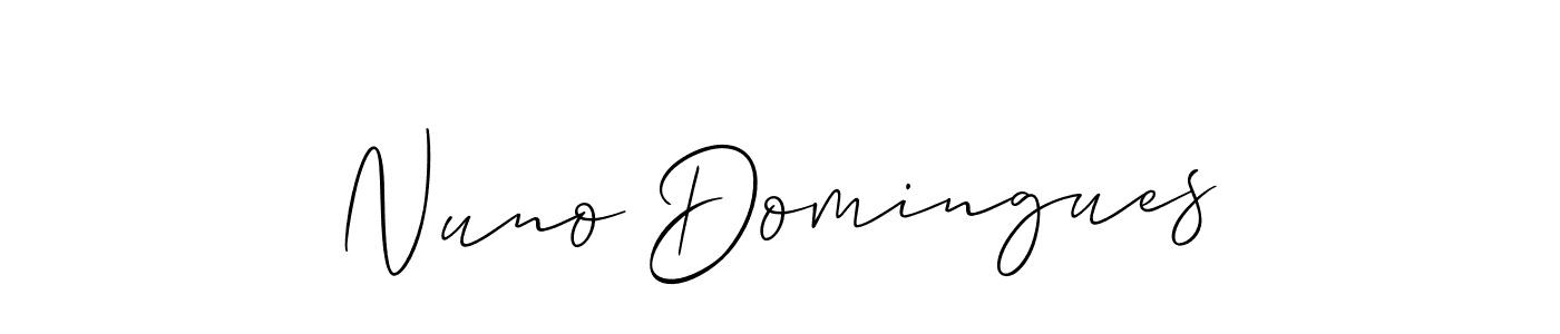 You should practise on your own different ways (Allison_Script) to write your name (Nuno Domingues) in signature. don't let someone else do it for you. Nuno Domingues signature style 2 images and pictures png