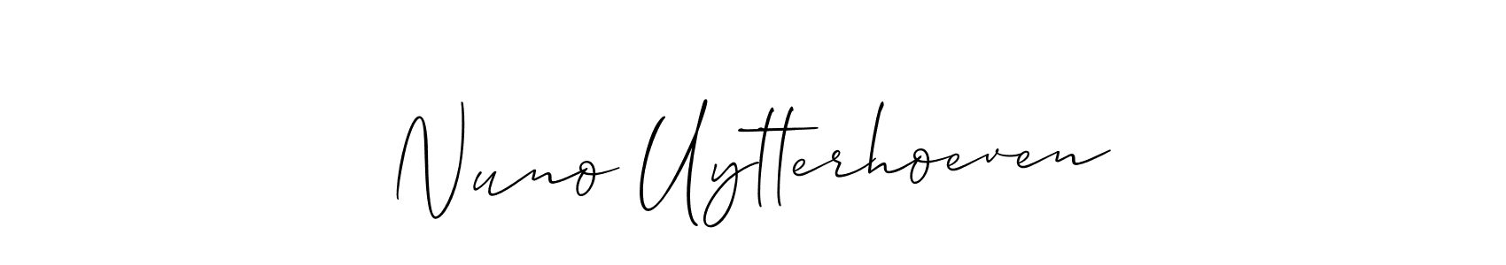 This is the best signature style for the Nuno Uytterhoeven name. Also you like these signature font (Allison_Script). Mix name signature. Nuno Uytterhoeven signature style 2 images and pictures png