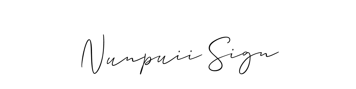 How to make Nunpuii Sign name signature. Use Allison_Script style for creating short signs online. This is the latest handwritten sign. Nunpuii Sign signature style 2 images and pictures png