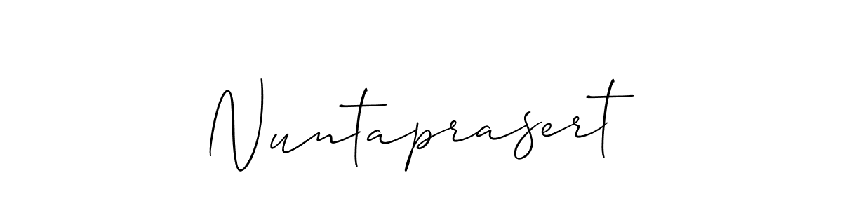 How to make Nuntaprasert signature? Allison_Script is a professional autograph style. Create handwritten signature for Nuntaprasert name. Nuntaprasert signature style 2 images and pictures png