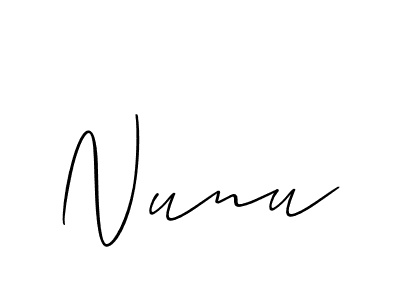if you are searching for the best signature style for your name Nunu. so please give up your signature search. here we have designed multiple signature styles  using Allison_Script. Nunu signature style 2 images and pictures png