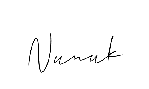 How to Draw Nunuk signature style? Allison_Script is a latest design signature styles for name Nunuk. Nunuk signature style 2 images and pictures png